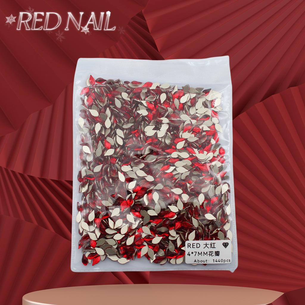 Pachet întreg de Crăciun de Anul Nou, mic, mare, roșu, fund plat, formă specială, diamant, artă pentru unghii, ornament pentru unghii, diamant roșu în formă specială