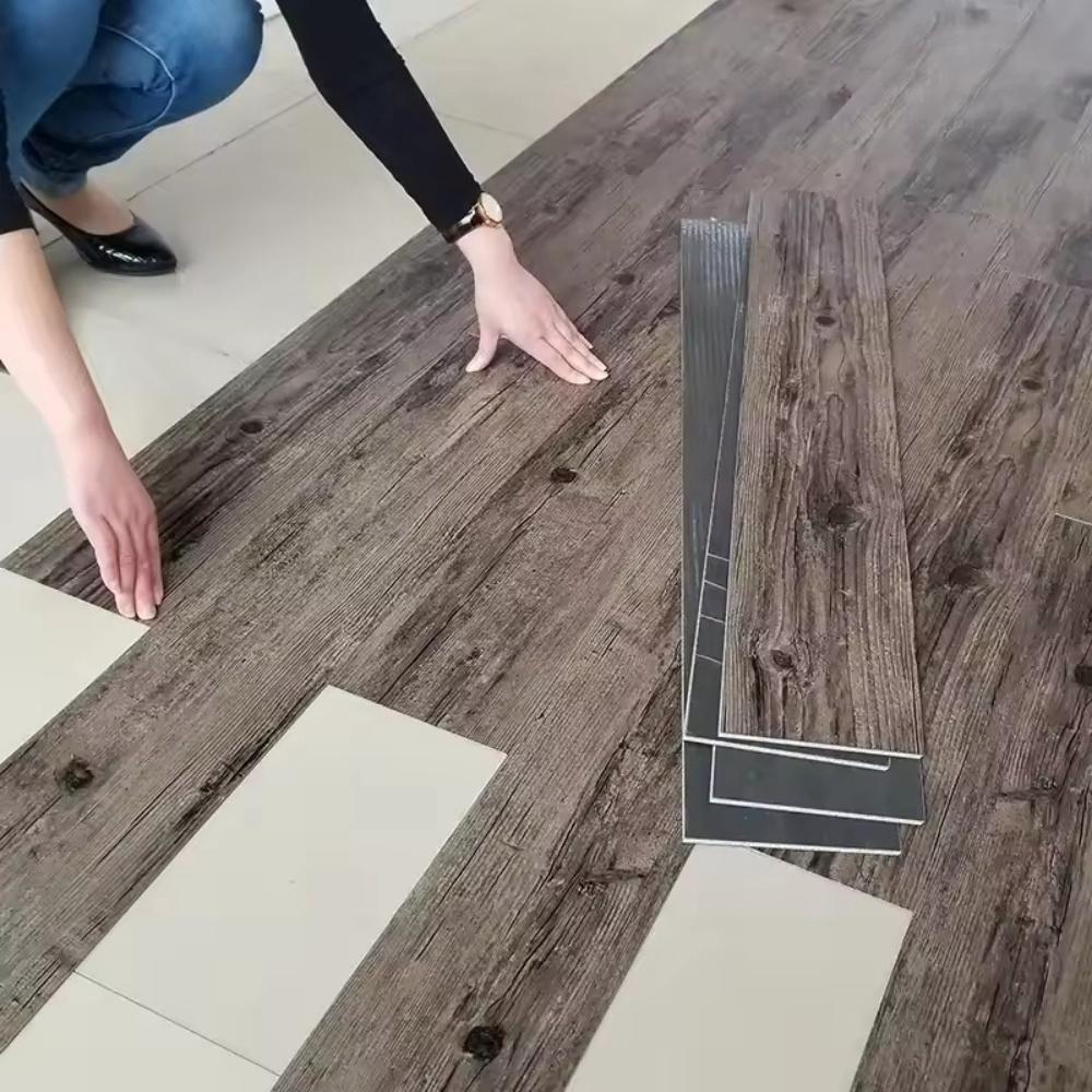 10pcs 51cmX15cm Wear-resistant Self-adhesive Wood Grain Floor Sticker Waterproof Non-Slip Self Adhesive Floor Sticker