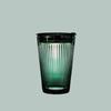 Striped Glass Tumbler with Lid and Straw