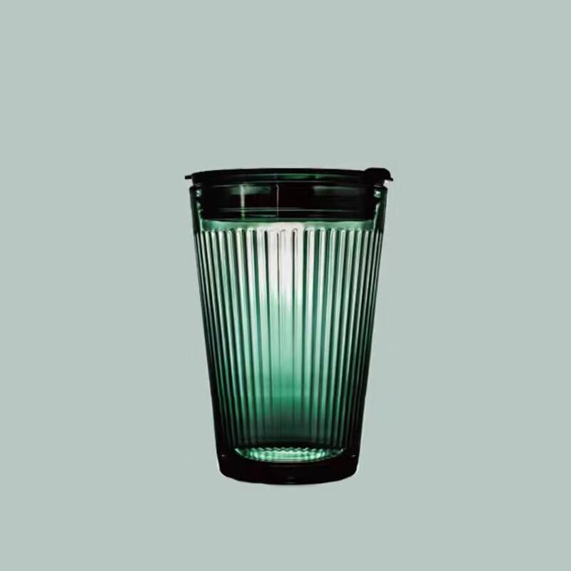 Striped Glass Tumbler with Lid and Straw