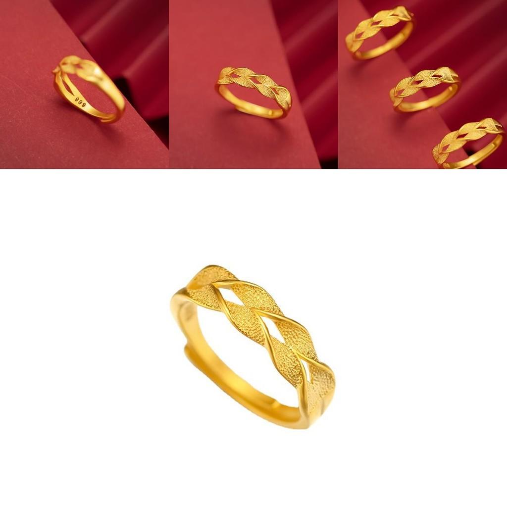 Modern Gold-plated Wheat Spike Ring Adjustable Design For Fashion-forward Women