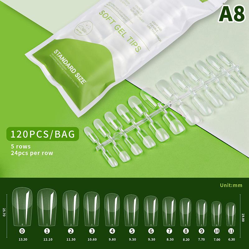120 szt./worek W pełni Przezroczysty Kształt Migdała Kropla Wody Noszenie Manicure Baletowy Kwadratowy Krótki Naszywka na Paznokcie Matowa Naszywka Przedłużona Naszywka na Paznokcie