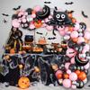 Halloween Latex Balloon Arch Set, Ghost Day Flag Banner Scene Arrangement Aluminum Foil Balloon
