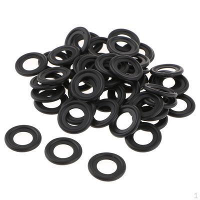 50 Pieces Oil Drain Plug Gasket Seal Rubber Black