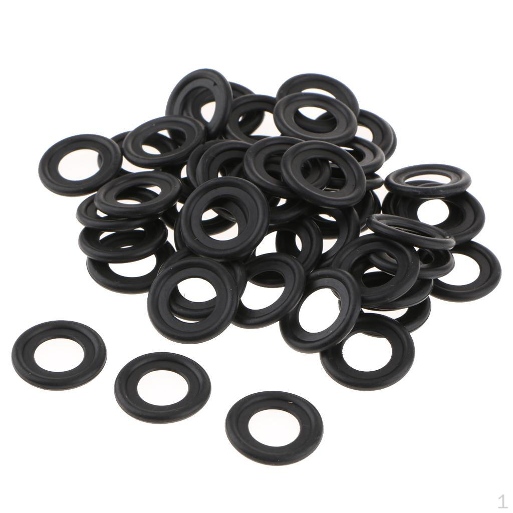 

50 Pieces Oil Drain Plug Gasket Seal Rubber Black