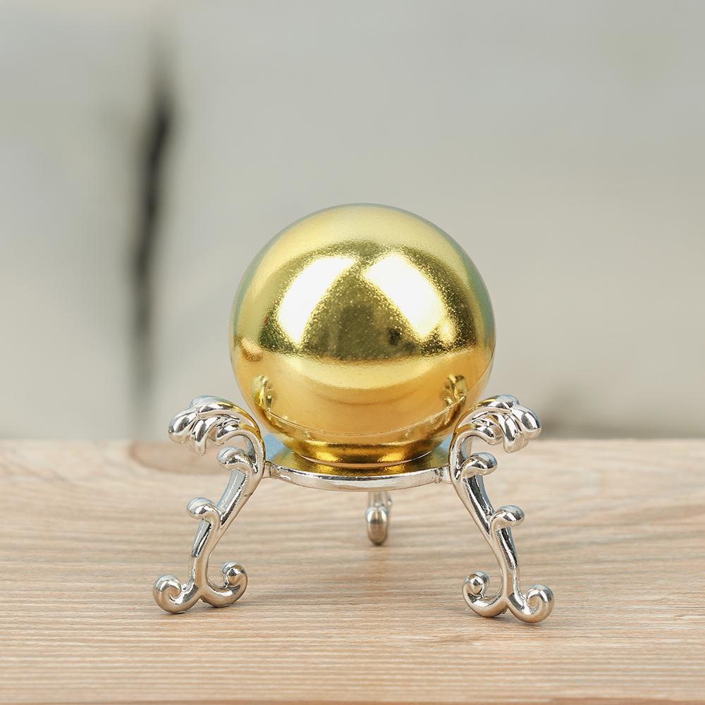 1Pc Figurine Crystal Ball Base Handicraft Desktop Ornaments Photography Props Display Stand Sphere Stone Support Metal Holder