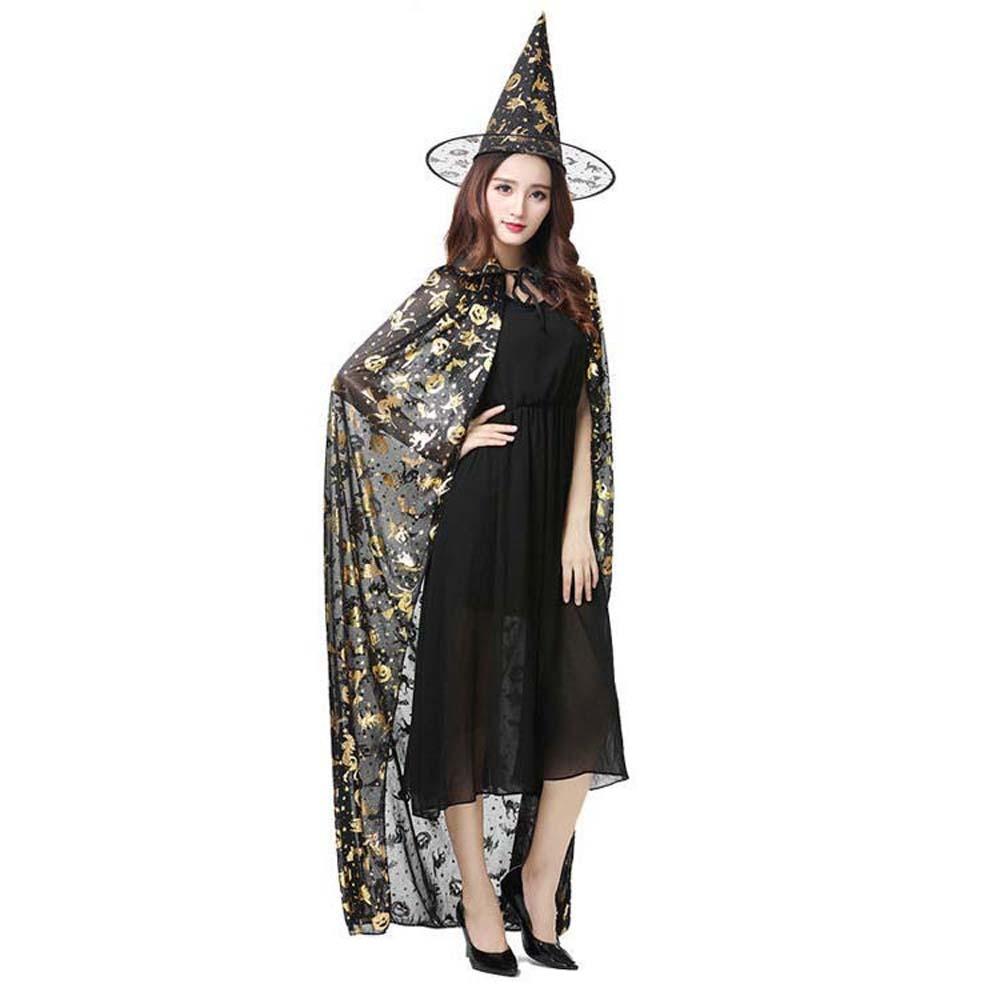 Witch Caps Halloween Cloak Sets Performance Costumes Scary Costumes Trendy Wizard Robe  Party Show