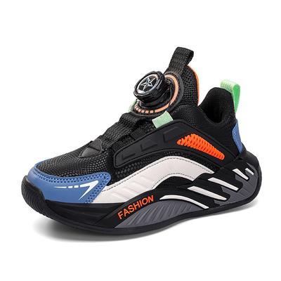 Children's Shoes Boys 2025 Spring and Autumn Rotary Buckle Sneakers Leather Waterproof Primary School Students Running Shoes for Older Children