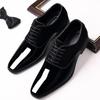 Men's Patent Leather Shiny Pointed Toe Formal Business Shoes - Large Size, All-Match, British Style