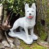 Garden figurine young shepherd dog - concrete dog