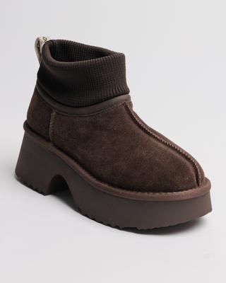 Uggs with Platform Sole Allsy 8752 36 Brown Suede Wool