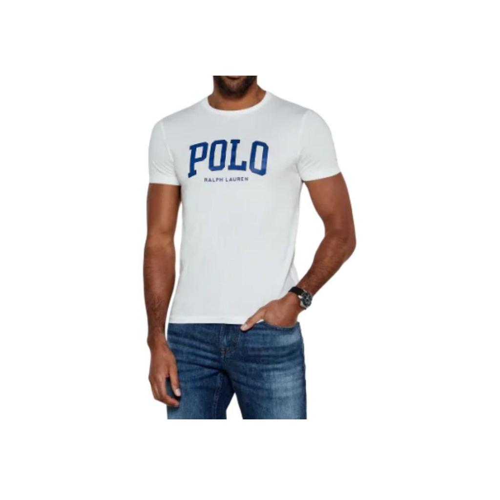 Polo Ralph Lauren Letter Logo Crew Neck Short Sleeve T-Shirt Men Tops White 710961130-003