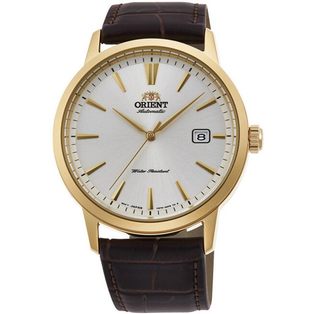 Orient Symphony Automatic White Dial Leather Strap Men’s Watch RA-AC0F04S30B