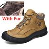 Luxury Winter Men'S Boots Genuine Leather Outdoor Hiking Shoes Men Handmade Non-Slip Warm Boots Casual Climbing Bottes D'Hiver