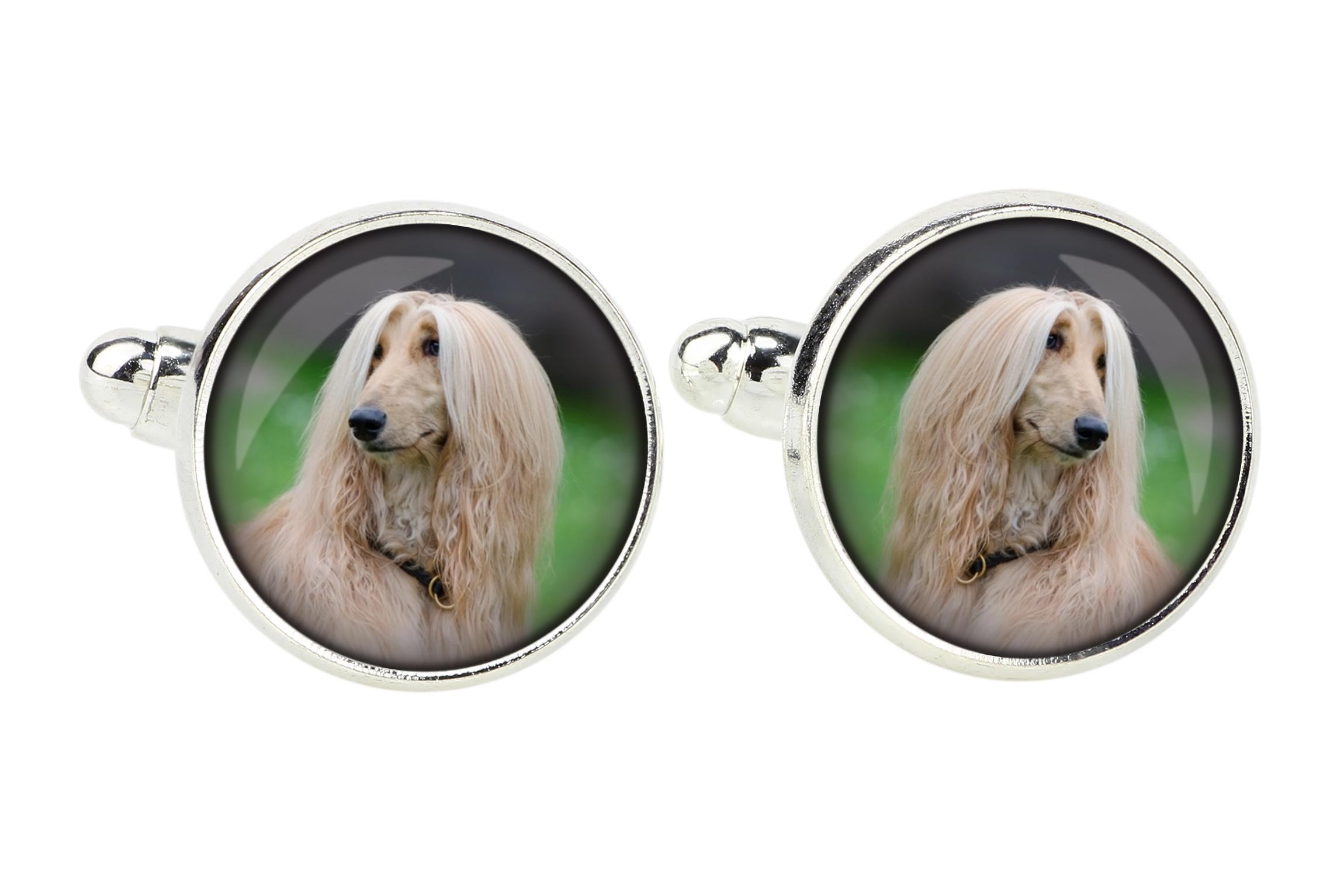 

Afghan Hound, Tazi - cufflinks, a shirt accessory, a shirt pendant from the Art-Dog brand срібний