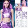 Anime Purple Makeup Tattoo Stickers, Full-body Laser Lightning Stickers of the Devil Boy Band for Parties, Festivals, Costume