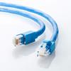 Sanwa Supply CAT6A LAN Cable (20m) 10Gbps/500MHz RJ45 with Anti-Slip Tabs, Blue, KB-T6ATS-20BL