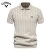 2025 Spring/Summer Embroidery New Men's Woolen Polo Sweater Knitted Shirt Short Sleeve Collar Men's T-shirt Top