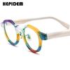 FONEX HEPIDEM Acetate Eyeglasses Frame Men New Round Brand Design Glasses Women Retro Vintage Eyewear Japanese Spectacles 9356
