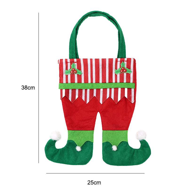 Christmas Elf Pants Gift Bag for Kids – Festive Handbag for Candy & Apples