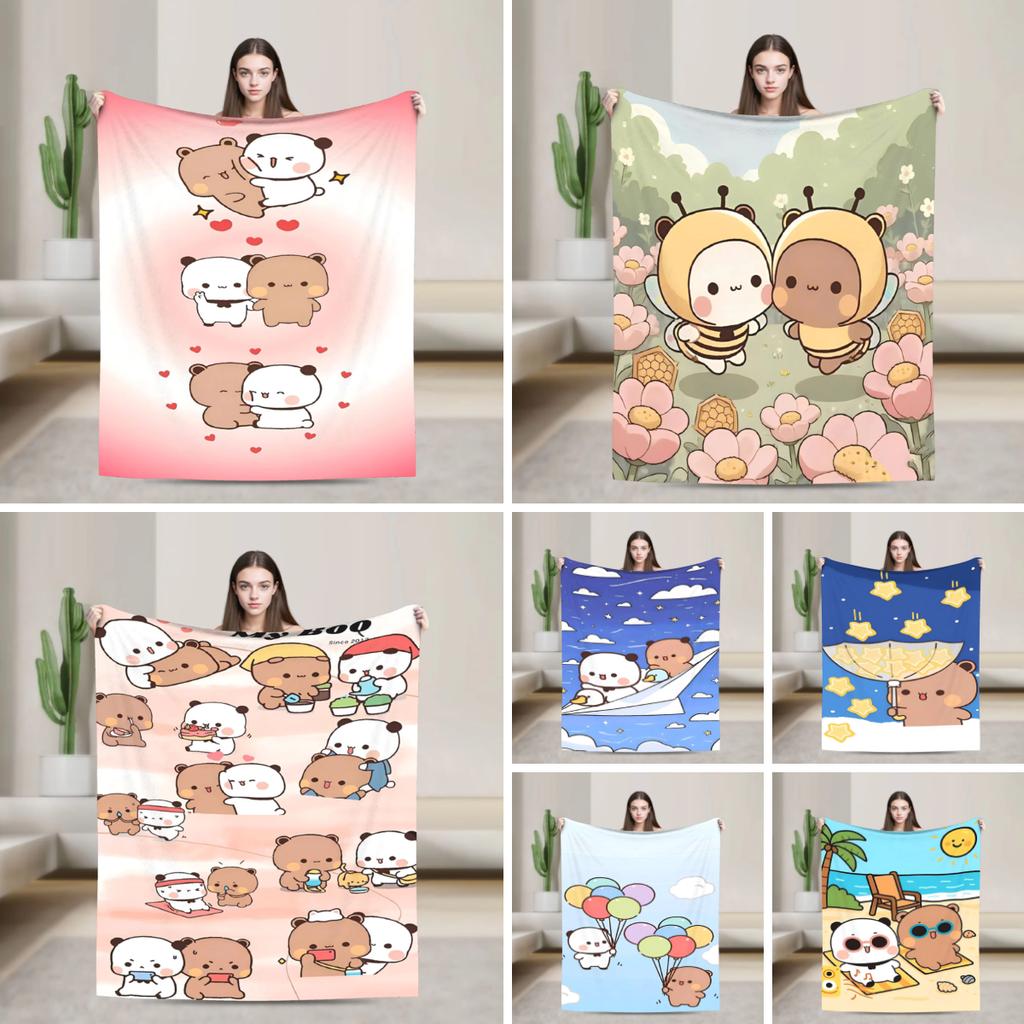 Bubu Dudu Flannel Blanket Winter Super Soft Throw Blanket for Kids Adult Outdoor Print Bedspread Sofa Bed Cover