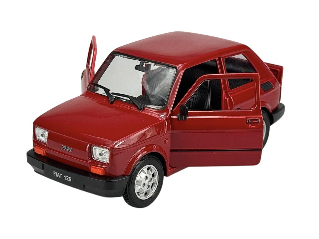 WELLY FIAT 126p CIEMNOCZERWONY 1:21 24066