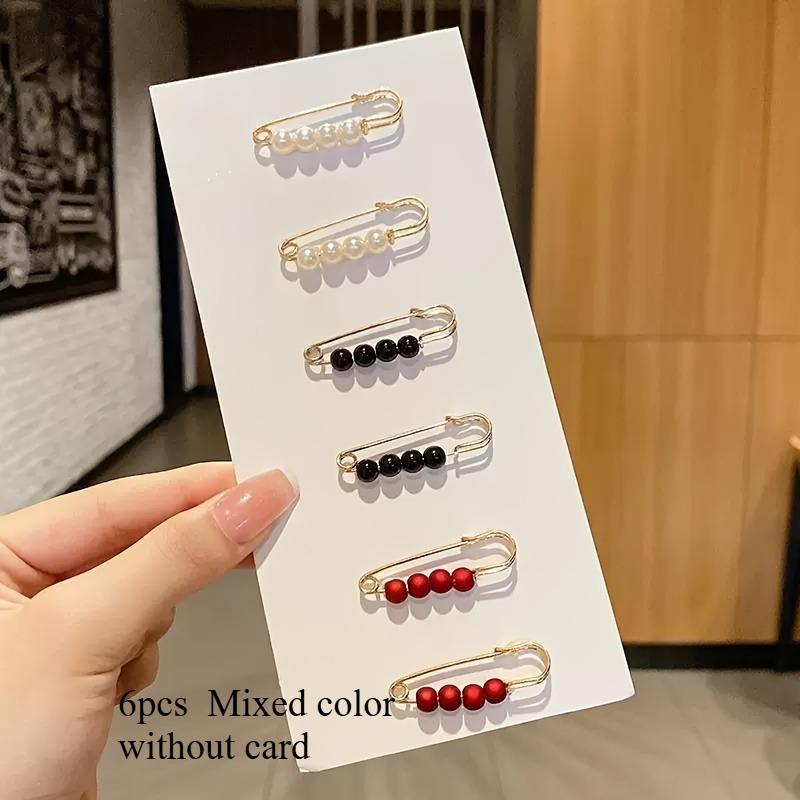 

3/6/10pcs elegant faux pearl brooches - Lightweight, versatile fashion accessory for decorating or reworking clothing