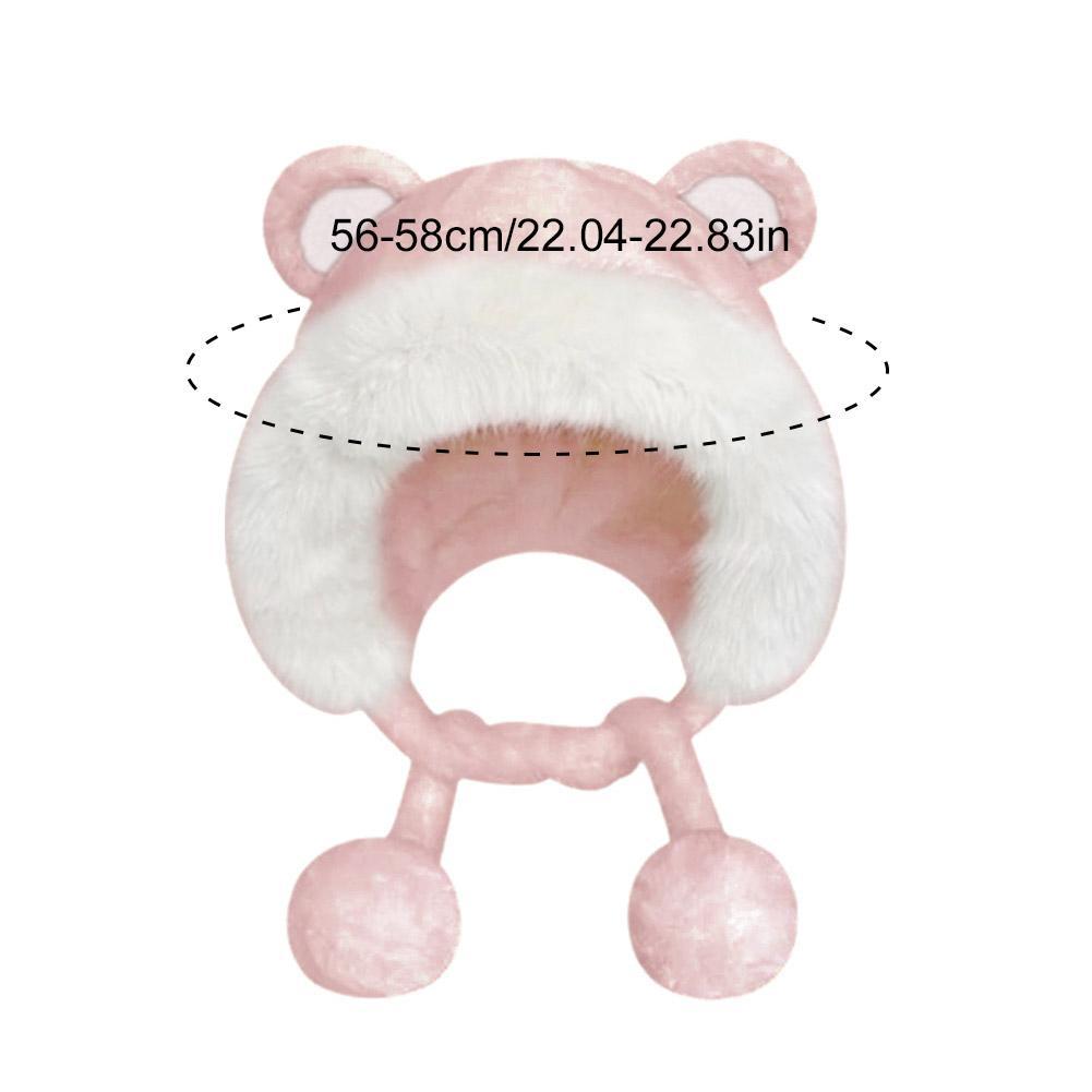 Cute Bear Ears Hat Winter Warm Caps Fashion Korean Style Plush Fisherman Hat Windproof Cold Protection Outdoor Cycling Fishing