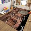 VIKAMA Teppich mit Trommelschlag-Muster, Rutschfester Teppich mit Musik-Thema für Wohn- und Schlafzimmer, Moderne Dekorations-Fußmatte