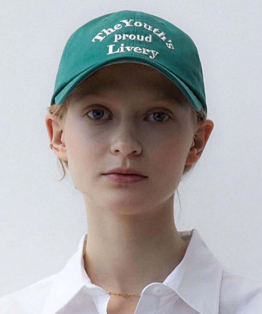 ITER Embroidery Slogan Cotton Ball Cap_Green