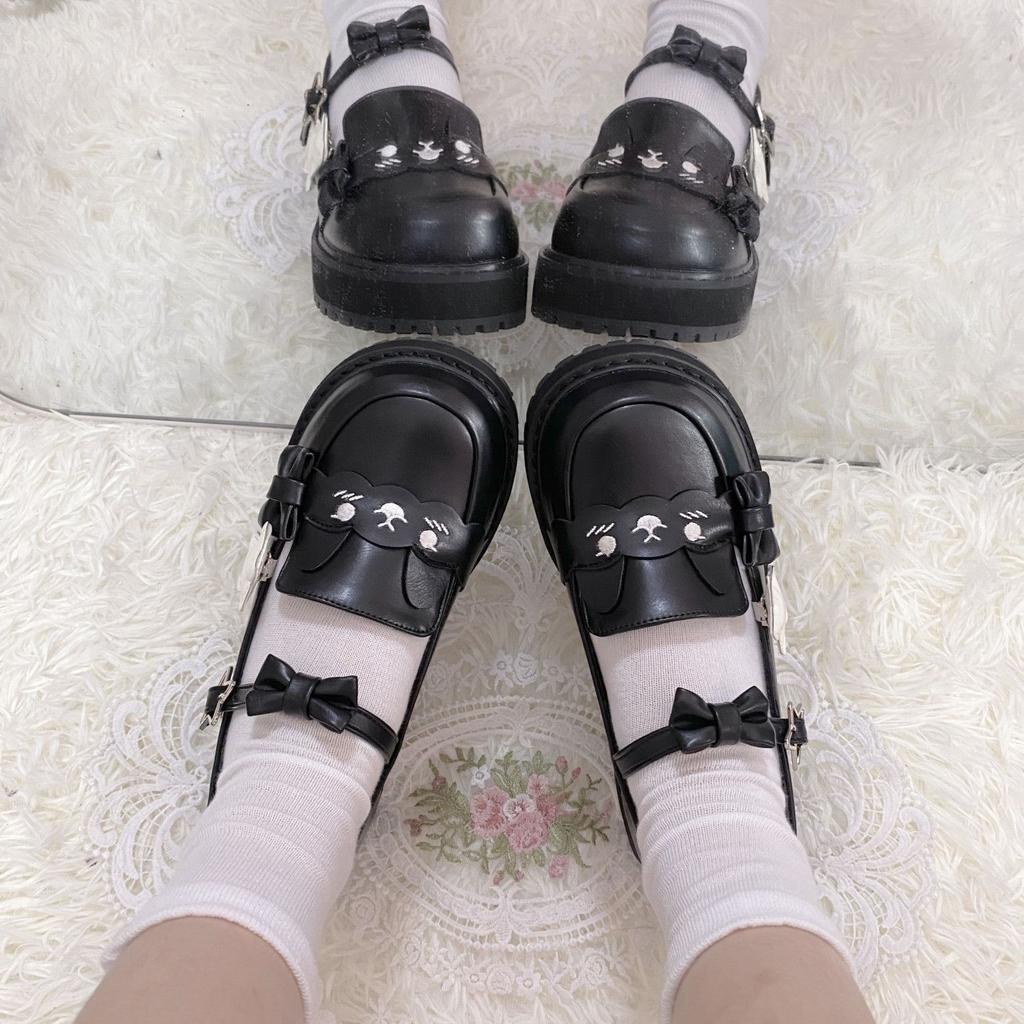 Flat-soled leather shoes niche design sense Lolita women's shoes bow sweet versatile JK uniform sailor suit shoes