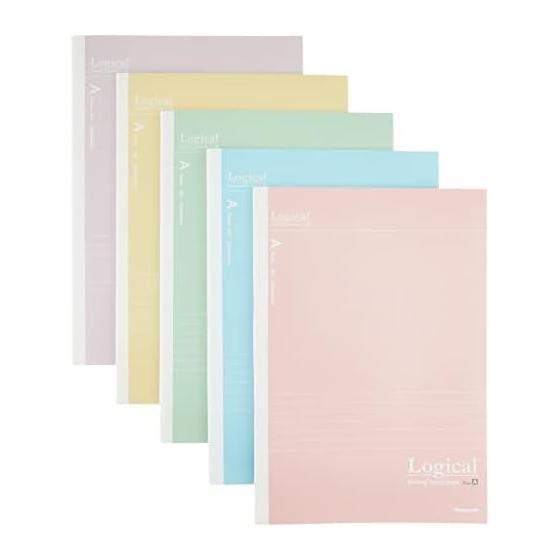 Nakabayashi Swing Logical Antibacterial Cover Notebook Semi-B5/A-lined/30 Sheets Smoky Color 5-Book Pack NB514A-5P
