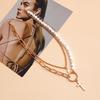 Vintage Pearl Choker Necklace for Women Gothic Layered Splicing Clavicle Chain