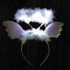 LED Angel Wing Halo Headband Durable Hair Hoop Luminous Headbands for Woman Unisex Carnivals Party Photography Supplies