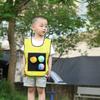 Children's Sticky Ball Vest Interactive Outdoor Toy For Kindergarten Parent-child Activities Orange