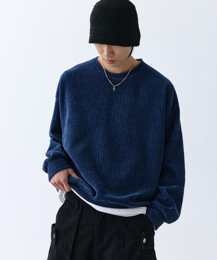 LXT Soft Velour Corduroy Sweatshirt [Deep Blue]