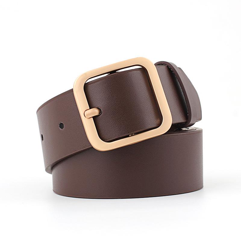 Trendy Womens Faux Leather Square Pin Belt With Durable Alloy Buckle Perfect For Fashion Forward Style
