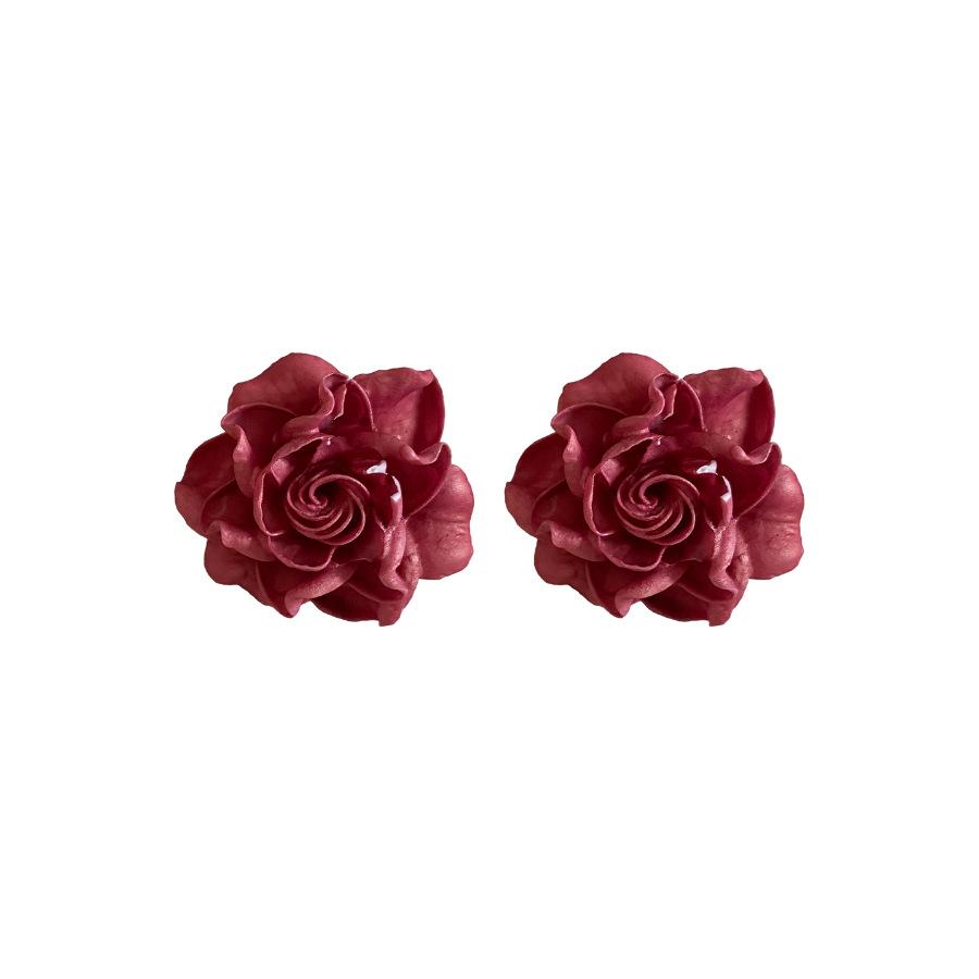 Wysokiej klasy trójwymiarowe kolczyki z żywicy kwiatowej - Eleganckie, wszechstronne, modne