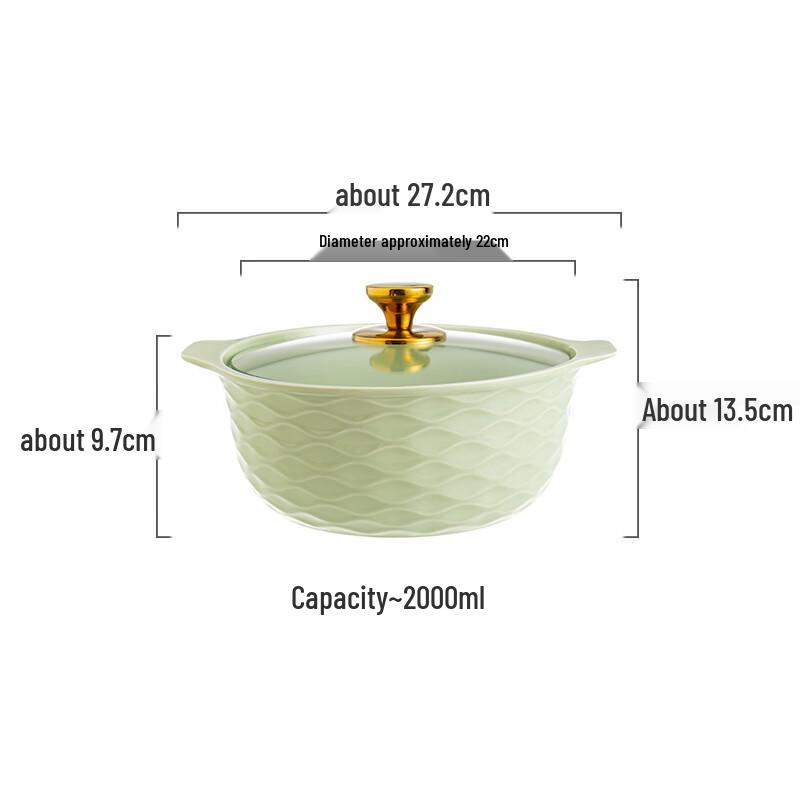 Muju Ceramic Double-Ear Soup Bowl with Lid