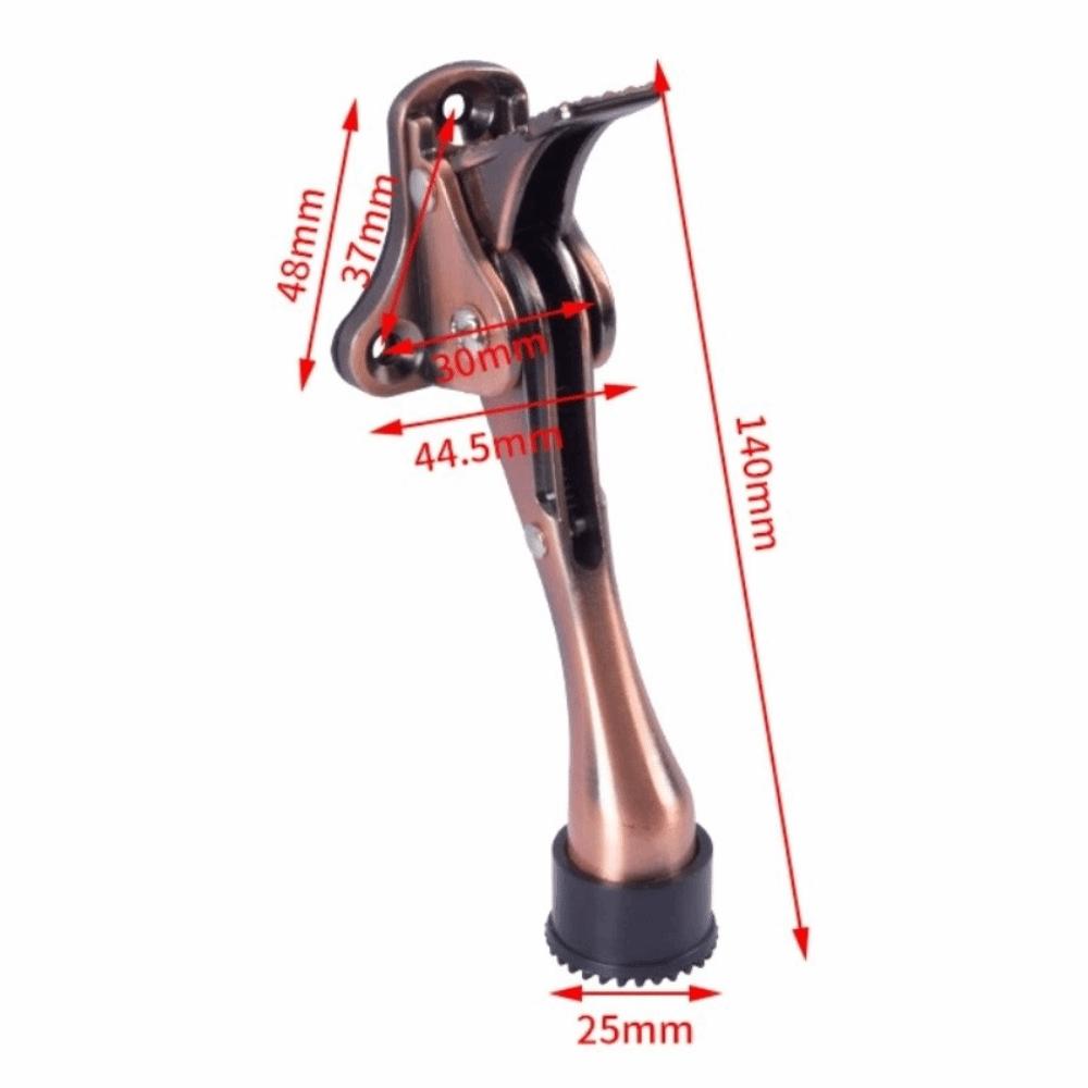 Kraftig dörrstopp i zinklegering, justerbar, enkel att installera, fotmanövrerad dörrstopp, hållbar pedal, nedtryckbar dörrstopp