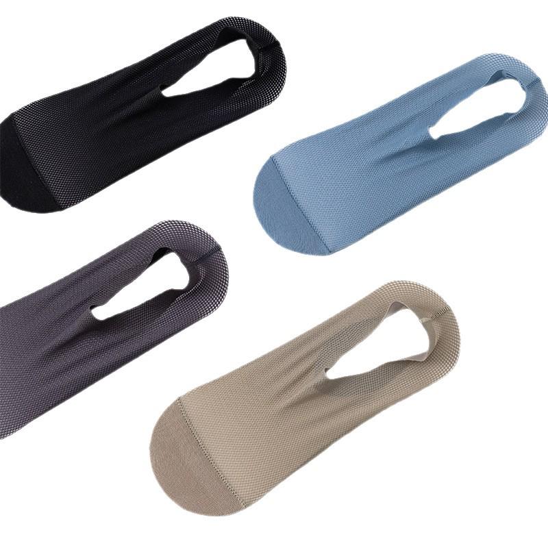 Men's Silicone Non-Slip Invisible Ice Silk Mesh Socks with Cotton Sole