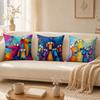 Funny Colorful Whimsical Dog Pillow Case Breathable Organic Short Plush Cushion Covers WrinkleResistant Soft Durable