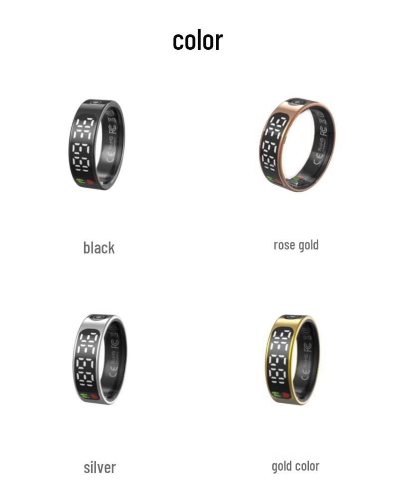 Touchscreen Smart Ring: Heart Rate, Blood Oxygen, Sleep, Exercise Tracking, E-book, Remote Photo, Magnetic Fast Charging - Douyin/TK Compatible