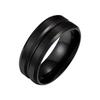 8MM Wide Middle Groove Frosted Men's Titanium Steel Ring Simple Finger Ring Jewelry Gift