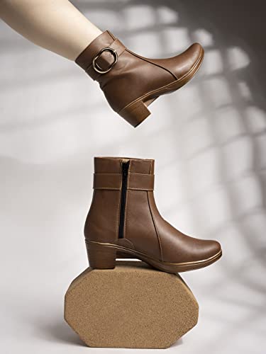 Shoetopia Girls Bt-7074 Tan Ankle Boot - 8 Uk (Girls-Bt-7074-Tan) 8 UK