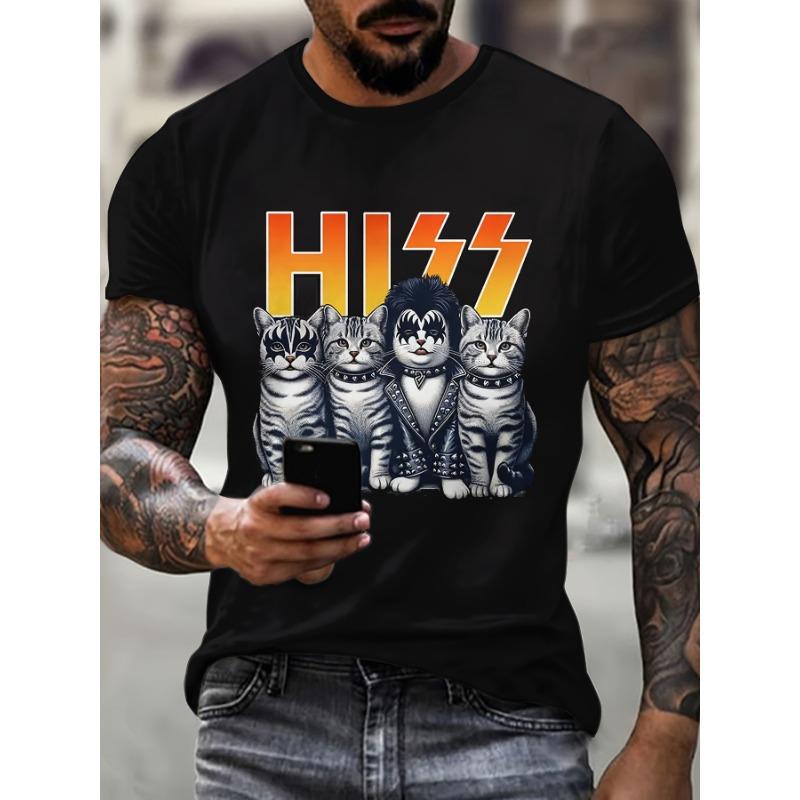 Herren Freizeit Kurzarm T-Shirt, Sommer Mode 3D Druck Regular Fit Skateboarden Laufen Sommer T-Shirts