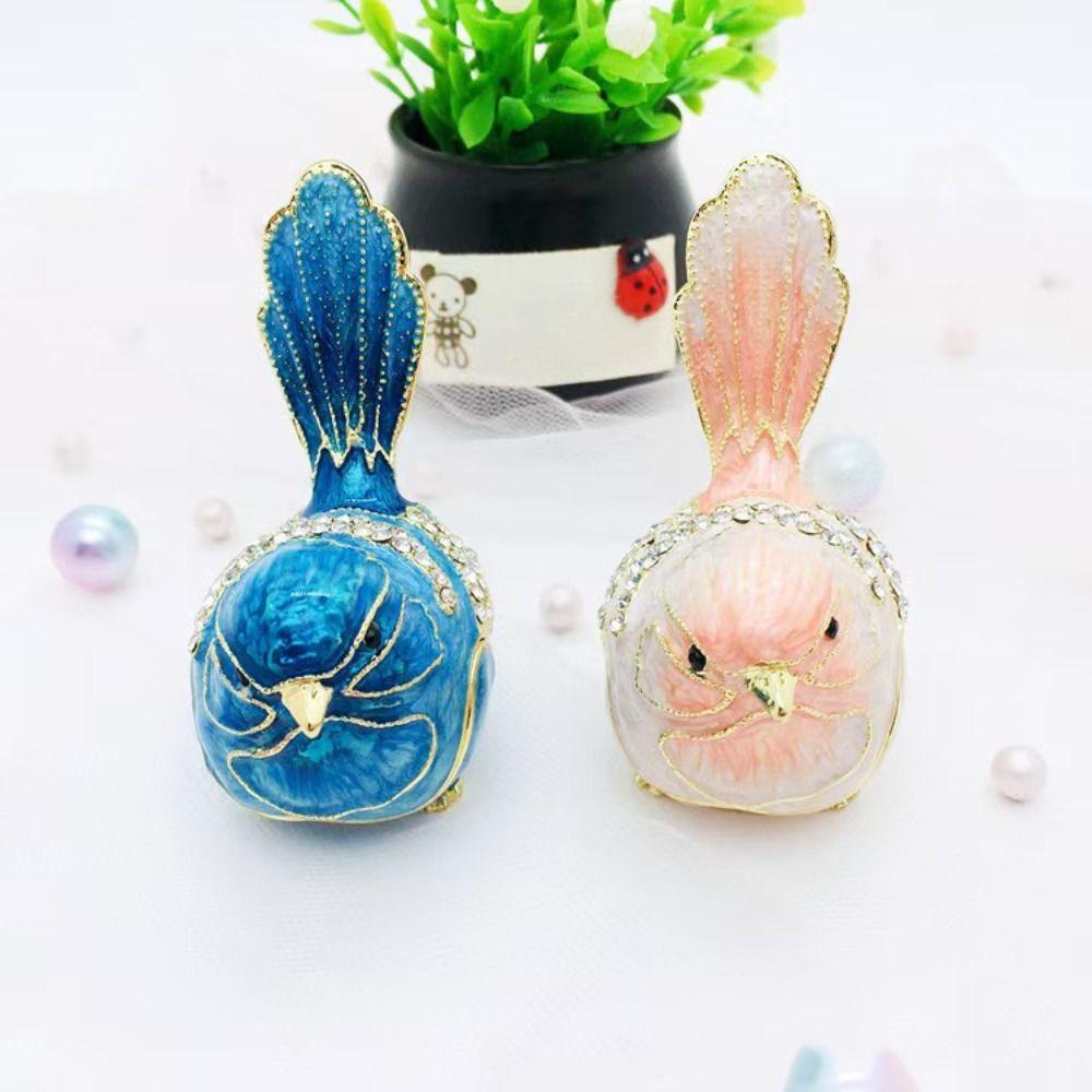 Metal Material Bird Trinket Box Mini Size Bionic Ornaments Metal Enamel Decoration  Home Decor