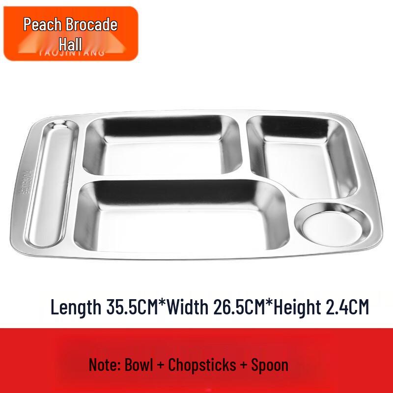 Stainless Steel 5-Compartment Dinner Plate Set