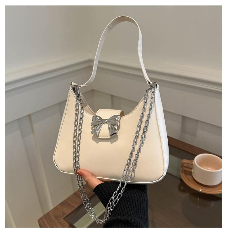 Elegant Korean Inspired Chain Shoulder Bag Stylish Small Satchel For Everyday Wear