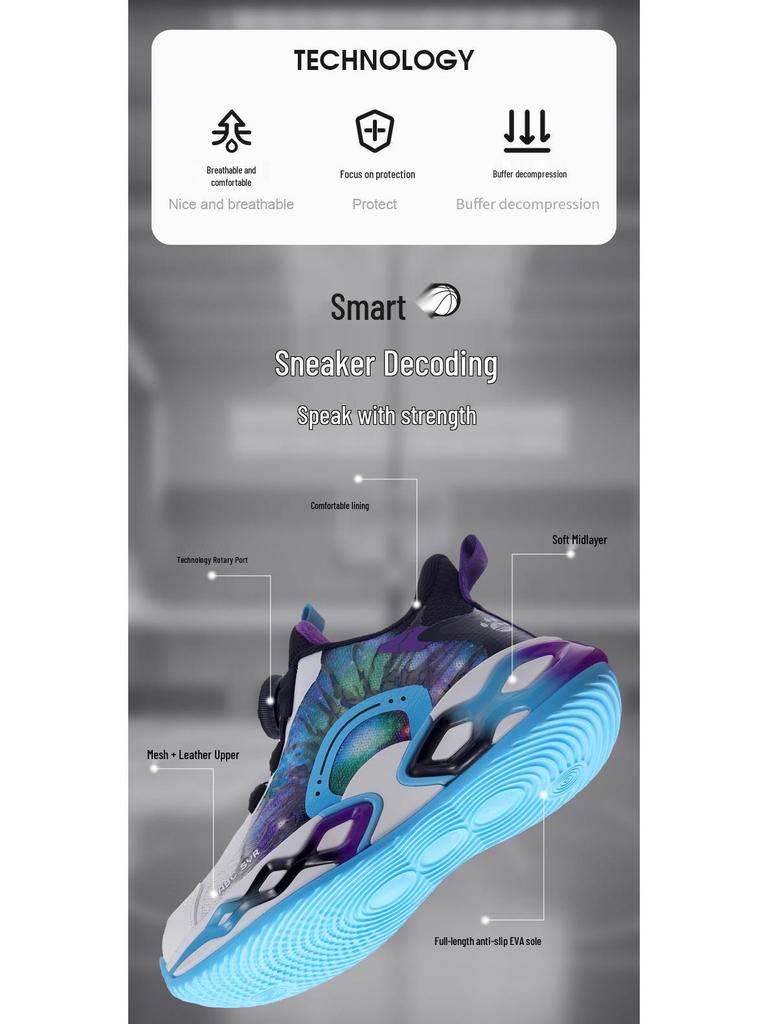 Summer Boys' Rotating Buckle Sports Shoes for Running and Basketball